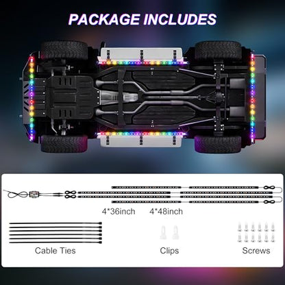 Underglow LED Lights for Cars - 8PCS RGB+IC Chasing Kit with 252 LEDs, IP67 Under Car Neon Lights with APP，Remote Control, Sound Active Multicolor Light Bar for Trucks SUVs RV, 12V Universal Fit - color: Trucks/SUVs/RV Class B & B+