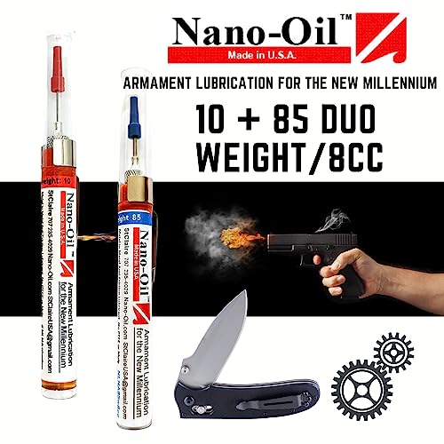 Nano-Oil Duo: 10+85 Weight Original & Heavy Grade Kit-by St. Claire-NanoLube Anti Friction Concentrate -Nano Oil for Knives, Gun Lube, Knife Pivot Lube, Gun Oil -NLNA10 & 85W8cc - style: Nano Duo 10w+85w