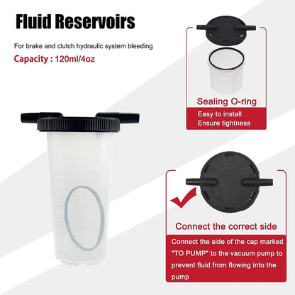 Brake Bleeder - Brake Bleeder Vacuum Pump Kit, Hand Vacuum Pump Automotive, Brake Pressure Bleeder Kit with Vacuum Pump, Cup Adapter, Hose Connectors, Brake Bleeder Valve Adapters