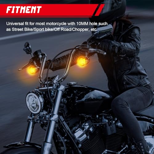 INNOGLOW Motorcycle Turn Signal Lights 2pcs Bullet Front Rear Turn Signals Indicator Blinkers Amber Lights Fits for Harley Suzuki Kawasaki - color: Style-4