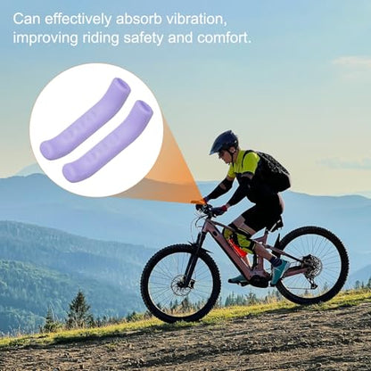 HARFINGTON 1 Pair Bike Brake Lever Cover Silicone Anti-Slip Purple | Brake Lever Grip Protector Handle Protection Covers Sleeve for Mountain Road Bike Cycling - color: Purple