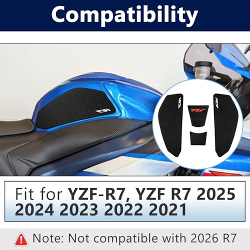 Fuel Tank Pad Protectors for Yamaha YZF-R7 2021-2025, Fuel Tank Pads for YZF R7 Motorcycle Protection, Anti-Slip Pads Fuel Tank Grips Tank Pads, Fuel Tank Stickers