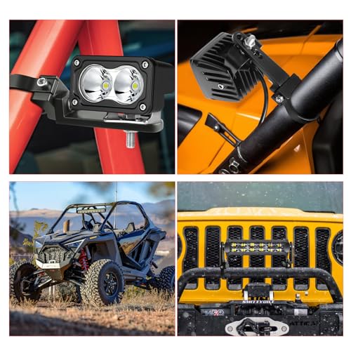 1.75" Bull Bar Tube Mount Clamps Universal Mounting Brackets Holder Kits for Led Hid Light Bar Jeep Wrangler Trucks Off-Road, 2pcs - size: 1.75 Inch