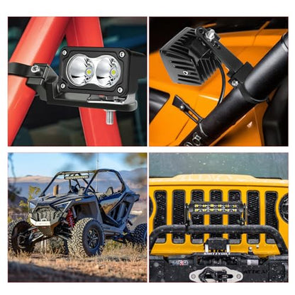 1.75" Bull Bar Tube Mount Clamps Universal Mounting Brackets Holder Kits for Led Hid Light Bar Jeep Wrangler Trucks Off-Road, 2pcs - size: 1.75 Inch