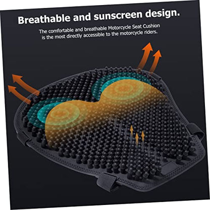 Breathable Silicone Motorcycle Seat Cushion Pad Non Slip Cooling Motorbike Seat Cover with Ventilation for Comfortable Long Ride