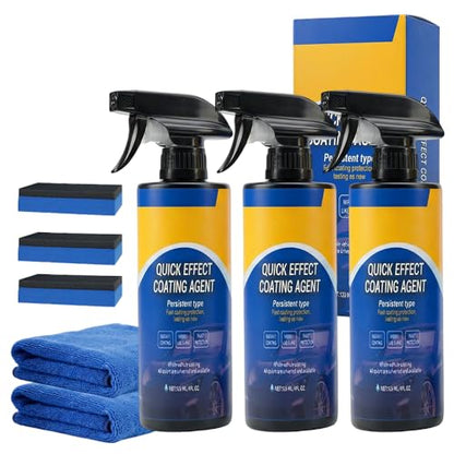 Quick Effect Car Coating Spray, Waterless Wash & Polish, Car Coating Spray for Shine & Protection, Quick Acting Paint Protection and Glass Cleaner (3pcs) - color: 3pcs