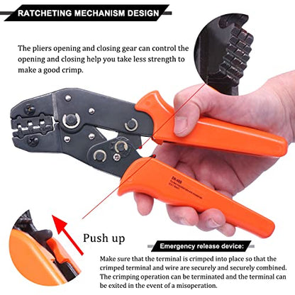 Twidec/Wire Crimping Pliers 26-16AMG Wire Crimping Tools with Ratchet,Manual Crimp Fold Tool For Open Barrel Terminal Connectors, Electrical Crimping Tool SN-48B - style: SN-48B AWG26-16