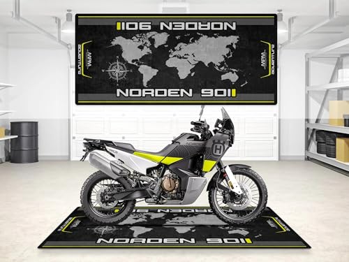Parking Mat for Norden 901 Motorcycle Model, Display and Pit Mat, Washable Non-Slip Garage and Showroom Floor Carpet (Size 1: 86.6 x 39.4/220 x 100 cm) - size: 3'3" x 7'3" (Oblong)