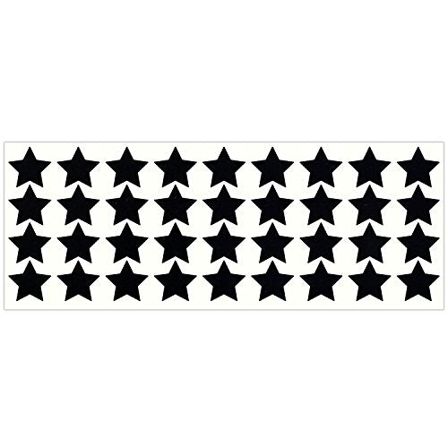 LiteMark Reflective Black 1 Inch Stars Sticker Decals for Helmets, Bicycles, Strollers, Wheelchairs and More - Pack of 36 - color: Black
