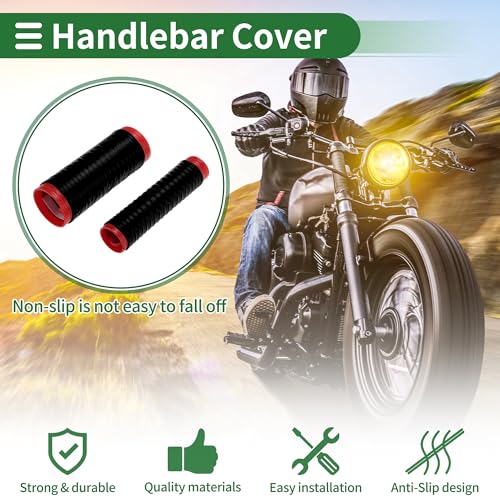 1.57" /40 mm 1.57 "/40 mm Motorcycle Hand Grips Cover Kit Non Slip Silicone Handlebar Grips Black 1 Set Spiral Cross Pattern - color: Black