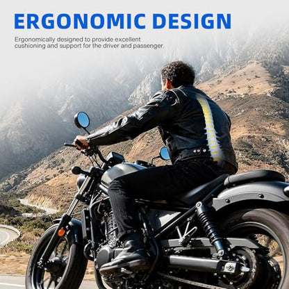 DREAMIZER Cool Gel Motorcycle Solo Seat Compatible with Honda Rebel 1100 CMX1100 CM1100 2021 2022 2023 2024 2025, Motorcycle Front Driver Seat Rider Saddle Cushion, Rhombic - style: Front-Black-Rhombic