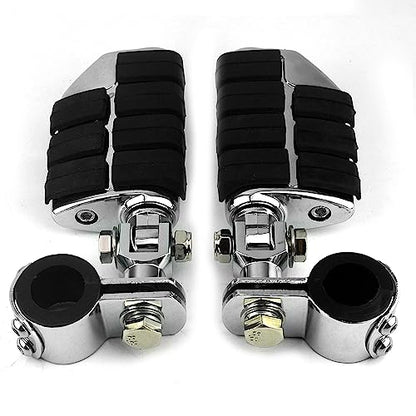 Motorcycle Universal Highway Pegs Foot Rests Fit Engine Guard Crash Bar 1-1/4" Or 1" Compatible with BMW Harley davidson Yamaha Honda - color: Style #2 Chrome