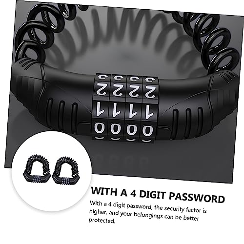 2pcs Portable Anti-Theft Steel Wire Cable Lock Combination Lock for Bikes Helmets and Motorcycles Lightweight and Versatile Security for Outdoor Riding