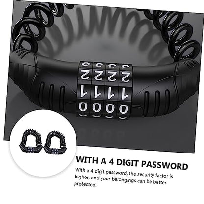 2pcs Portable Anti-Theft Steel Wire Cable Lock Combination Lock for Bikes Helmets and Motorcycles Lightweight and Versatile Security for Outdoor Riding