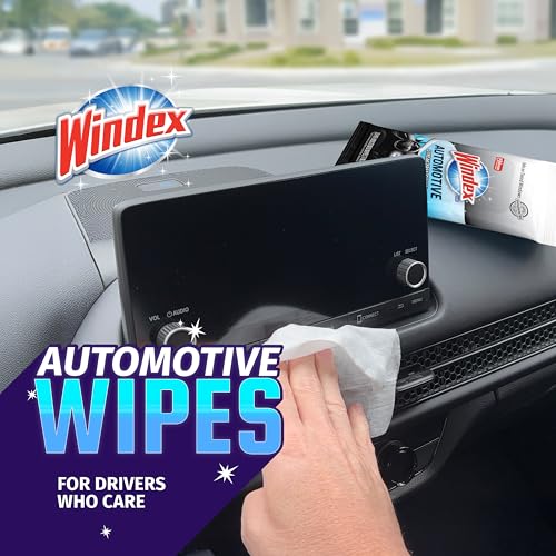 Windex Auto Wipes for Car Windows, Mirrors and Screens, Pre-Moistened Car Cleaner Wipes for Quick Streak-Free Shine, Guaranteed Safe for Tinted Windows and Electronics, 25 count (Pack of 1) - size: 25 Count (Pack of 1)