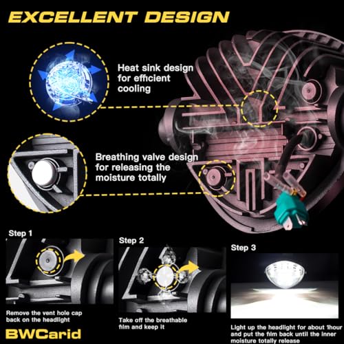 7 Inch LED Motorcycle Headlight DOT Approved With DRL Demon Eye Hi/Low Beam Headlamp with Clamp Mount Bracket Fit 1.37-1.69 Inch Fork for Cafe Racer Chopper Bobber Scrambler Motorcycle - size: 7in C3 Motorcycle Headlight with DRL Triangle