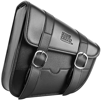 KEMIMOTO Motorcycle Swingarm Bag, Left Side Solo Bags Swing Arm Bags with Synthetic Leather for Softail Models Dyna Low Rider Fat Bob
