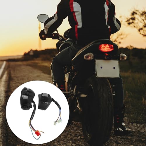 Totority 2pcs Motorcycle Handlebar Switch Set for Mio Lc135, Waterproof Left Handle Control Switch with Horn Button, Motorcycle Electrical Replacement Parts for Scooter and Motorbike