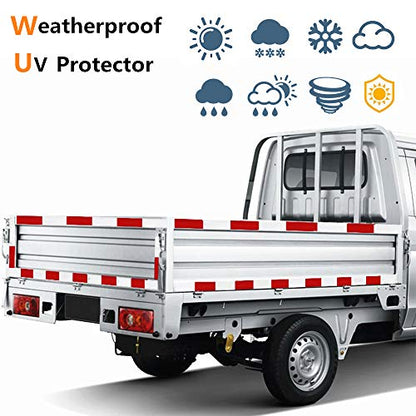WAENLIR 1 inch x 30Feet Dot Reflective Tape Outdoor Waterproof High Visibility Safety Tape, Red and White Adhesive Conspicuity Tape for Trailer, Cars, Trucks, Cinta reflectiva para camiones - size: 1 inch X 30FT