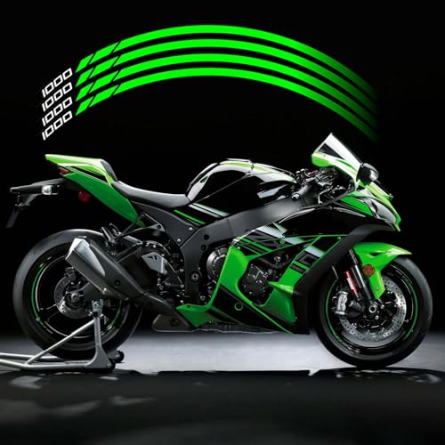 17"Rim Wheel Rim Decal Sticker Compatible with Kawasaki Z1000(Green)