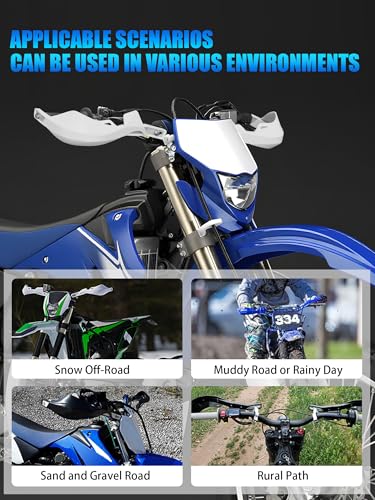JFG RACING Dirt Bike Handguards,7/8" and 1 1/8" Handlebar Dirtbike Hand Guards Accessories Universal for CRF XR YZF XC KX 125 150 250 300 Motorcycle ATV Pit Bike Ebike Motocross Enduro MX-White - color: white