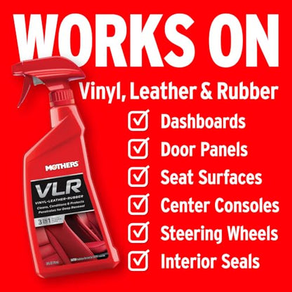 Mothers VLR Vinyl-Leather-Rubber Care, 1 gal. — Cleans, Conditions & Protects In One Step – pH Balanced Formula with Neatsfoot Oil & Lanolin To Protect Against Drying, Fading & Cracking (06522) - size: 1 Gallon