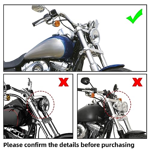 Green-L Gloss Black Front Upper Fairing with 15" Clear Windshield Fit for Harley Dyna Street Fat Bob - color: Gloss Black Fairing w/ Clear Windshield