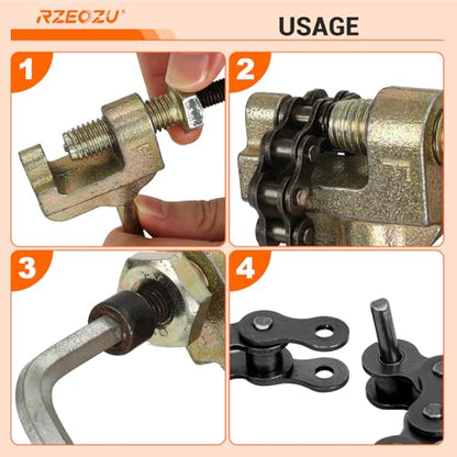 06B 06C 35 Chain Breaker Tool Motorcycle Chain Breaker Replacement for #35 T8F Roller Chain Mini Bike Go Kart Cart ATV Dirt Bike Scooter Quad Bicycle Mountain Electric Bike Parts (3mm Pin)
