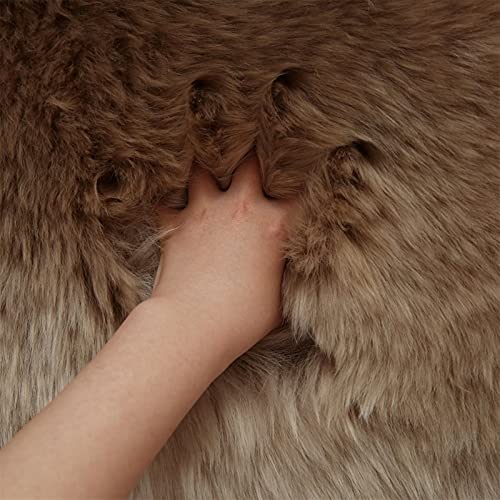 Real Genuine Sheepskin Rug Natural Fur Rug Sheep Skin Rugs Full Sheepskin Rugs Authentic Sheep Skin Throw Lambskin Seat Covers for Chairs Wool Seat Pad Cushion (2.3X3.28 ft) - color: 4