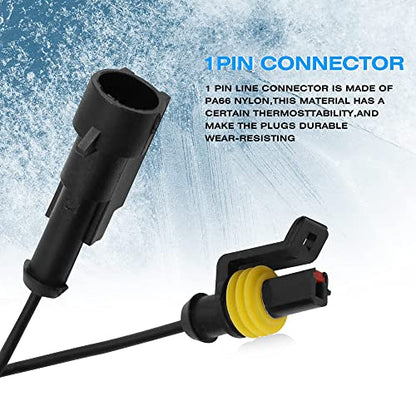 1 Pin Connector Waterproof Connector Plug,Male and Female Way Wire Suitable for car Truck, Boat and Other Wire Connection 10 Pack - size: 1 PIN
