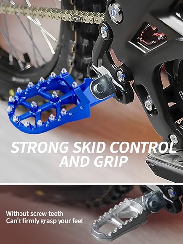 JFG RACING Dirt Bike Foot Pegs,7075 Aluminum CNC Pedals Rests for Surron Light Bee X and S/E Ride Pro S SS SR/CRF150F CRF230F 03-19/CRF250F 19-24/XR150L 15-24/KDX200 83-94-Blue - color: blue