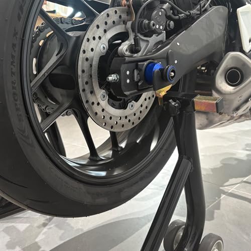 Compatible with MT07 MT 07 MT-07 FZ07 2014-2024 2025 2026 Motorcycle Rear Wheel Axle Crash Protector Swingarm Spools Slider Stand Screws Accessories (Red) - color: Red