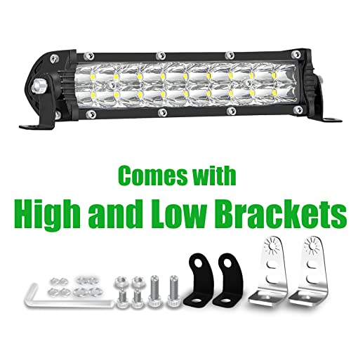 7 Inch Slim LED Light Bar for Truck Tractor, 12V-60V Small LED Work Light Pods Off Road Auxiliary Fog Lights 60W 6000lm, ATV Lawn Mower Golf Cart Pit Dirt Bike MTB eBike Night Riding Headlight - color: 7 Inch
