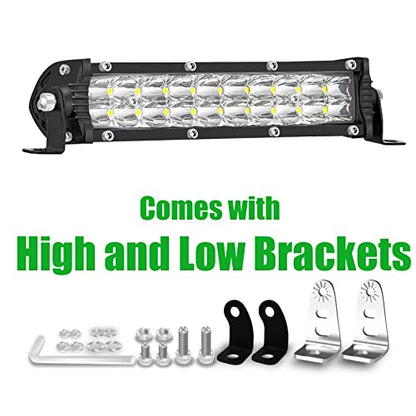 7 Inch Slim LED Light Bar for Truck Tractor, 12V-60V Small LED Work Light Pods Off Road Auxiliary Fog Lights 60W 6000lm, ATV Lawn Mower Golf Cart Pit Dirt Bike MTB eBike Night Riding Headlight - color: 7 Inch