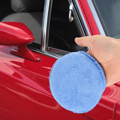 4pcs Car Wax Applicator Pads Microfiber Buffing and Polishing Sponge Set for Vehicle Cleaning and Detailing, Ultra-Soft Round Wax Pads Suitable for Cars, Motorcycles, and Bicycles