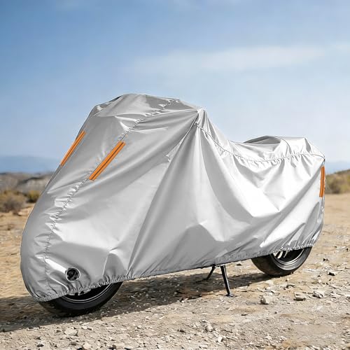 Motorcycle Cover Compatible with Kreidler E-Florett 1.0 | Motorcycle Protection Cover Sun Protection Rain Wind Protection Snow with Lock-Holes - color: Silver, size: for E-Florett 1.0