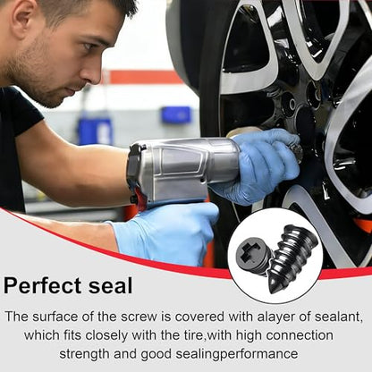Tire Repair Rubber Nails Kit, 2026 Upgrade Screw in Tire Repair Plugs Fast Self Service Tire Repair Tools, Tire Repair Rubber Nail for Car Truck, Tractor Tire, Motorcycle (20 Pcs) - color: 20 Pcs