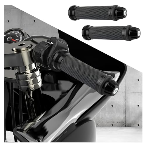 2PCS Motorcycle Handlebar Grips,7/8" & 1" Motorcycle Grips Tuning Accessories Compatible with Honda,Yamaha,Suzuki,Personalized Motorcycle Grips Covers for Car Decoration (Black) - color: Black