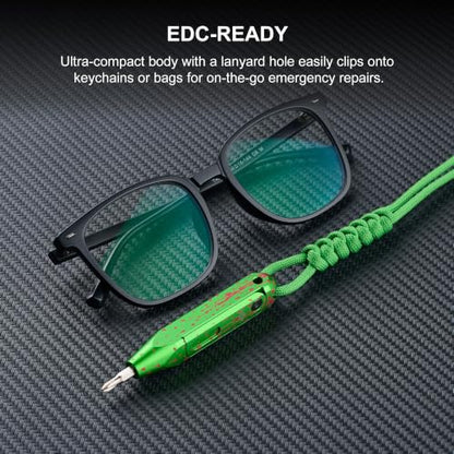 OKNIFE Otacle D1 6061 Aluminum EDC Multi-Bit Pocket Screwdriver, 8 in 1 Magnetic Mini Screwdriver Repair Multitool for Computer Eyeglasses Daily Home Improvement D1 (Zombie Green) - color: Zombie Green