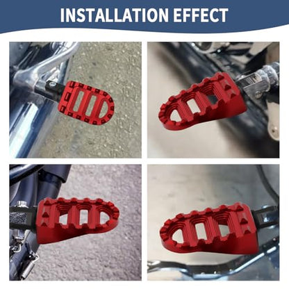 Motorcycle Foot Pegs MX Front Pegs Footrest Fit for Harley 2018-later Softail Low Rider S Breakout FXLRS Fat Bob 114 Street Bob FXBB Fat Boy Sport Glide FLSB (Red) - color: Red