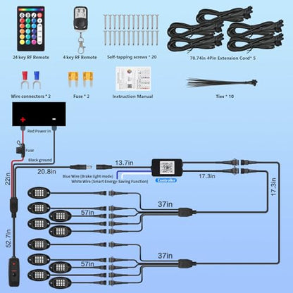 10Pods RGB LED Rock Lights for Jeep Trucks Golf Cart ATV UTV RZR SUV Offroad,Multicolor Underglow Light Kit with APP/RF Remote Dual Zone Neon Vehicle Accent Underbody Light 12V Waterproof - size: 10Pods