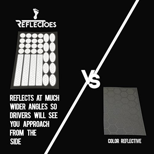 ReflecToes 330 Reflective Stickers Oval 5 Pack - Bicycle Frame, Helmet, Stroller, Scooter, Pedals - 5 Pack - 3.5 x 5.5 inches Per Sheet - 150 Bright Retro Reflective Stickers 330 Candle Power - style: Oval 330