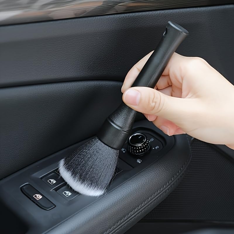 2pcs Car Detailing Brush, Ultra Soft Car Detail Brush Kit for Elegant Surfaces, Auto Scratch-Free Cleaner Kit for Car Interior & Exterior, Wheels, Dashboard, Engine Bay (Long+Short Handle)