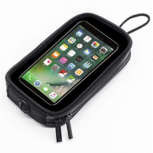 Motorcycle Magnetic Tank Bag,Transparent Waterproof Motorbike Phone Pouch Case with 7 Powerful Magnets,Mobile Phone Bag for All Motorcycles with Metal Fuel Tanks, Black