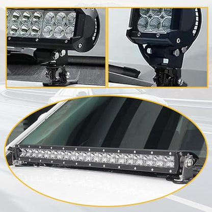 ijuicy 2 PCS Led Light Bar Mounting Brackets, Adjustable Hood Led Work Light Mount Bracket, Off Road Accessories, Ditch Light Brackets for Off Road Truck (Black) - color: Black