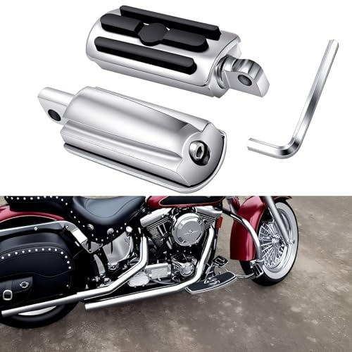 Motorcycle HD Highway Foot Pegs, Footrest, 10mm, Compatible with Harley Touring Electra Street Road Glide - color: Chrome#8