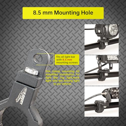 Bar Mounting Bracket Clamp for 0.75 to 1.25inch Bar,Universal Mount Tube Clamps 0.75"/0.875/1.0/1.125/1.25inch for UTV ATV Bars (4Pack) - size: 0.75~1.25inch
