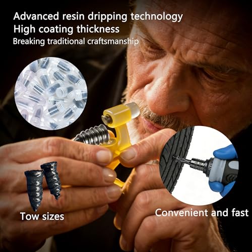 Tire Repair Kit, Tire Plug Kit, No Need to Remove Tire, Quick Flat Tire Repair Tool with Plug Screws, Portable Kit for Cars, Trucks, Motorcycles & SUVs - color: Emergency Tire Repair Kit