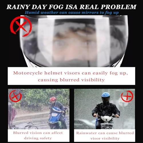 4 PCS Motorcycle Helmet Visor Anti Fog Film for AGV AX-8 Dual 2012-2015, Rain Resistant HD Helmet Shield Films, Clear Patch, Anti-Steaming Insert, Clear Vision