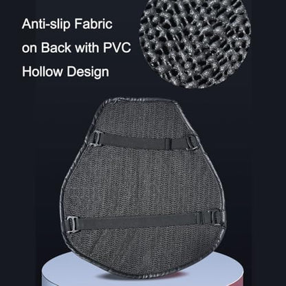 Feiteplus Universal Gel Motorcycle Seat Cover 3D Honeycomb Structure Tailbone Pain Relief Egg Seat Cushion with Non-Slip Cover for Motorbikes Dirt Street Bike